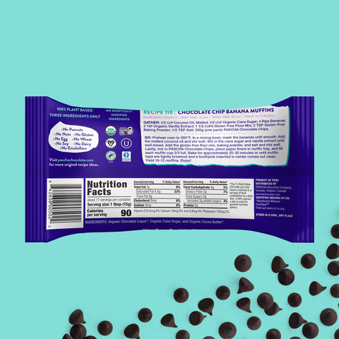85% Cacao Organic Vegan Extra Bitter-Sweet Dark Chocolate Chips (8.8 oz) - Keto Friendly (SINGLE BAG)