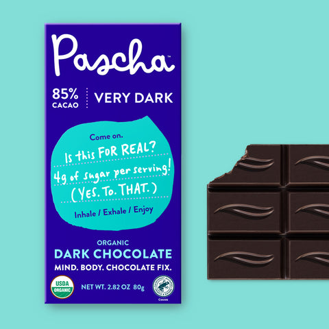 85% Cacao Organic Vegan Dark Chocolate Bar (2.8 oz) - Keto Friendly (SINGLE BAR)