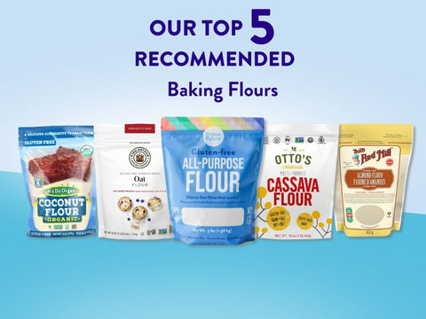 Pascha's top 5 Recommended Baking Flours are all displayed with their packaging