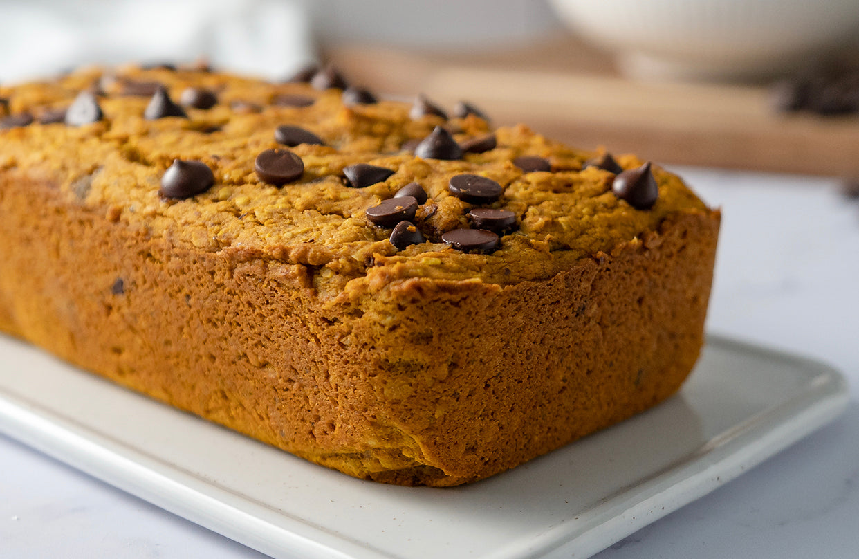 Vegan Chocolate Chip Pumpkin Loaf - Pascha Chocolate Co