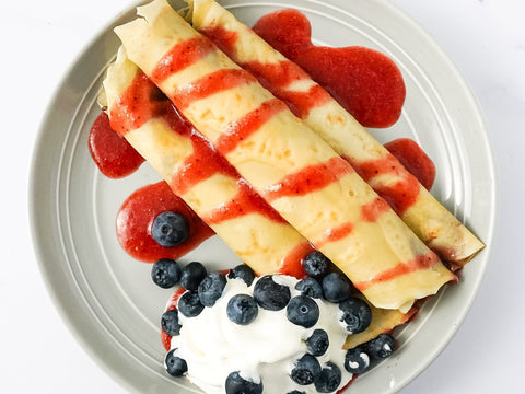 Vegan Cream-Filled Crepes with Dark Chocolate & Coffee