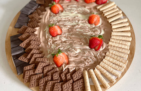 Dark & White Vegan Chocolate Ganache Board