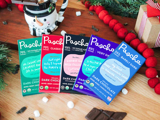 Pascha's Line of Organic Dark Chocolate Bars