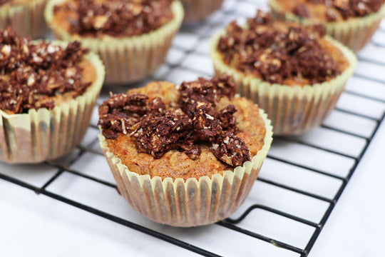 Zucchini Chocolate Crumble Topped Muffins