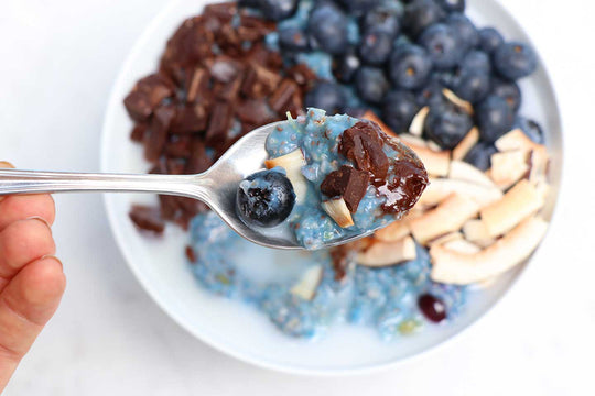 Chocolate Blueberry Oatmeal Breakfast Bowl