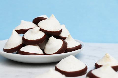 Chocolate Dipped Vegan Meringues
