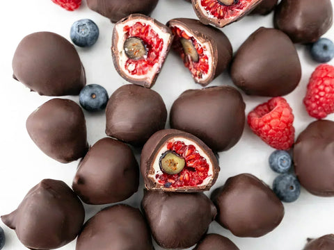 Frozen Triple Chocolate Frosted Berries