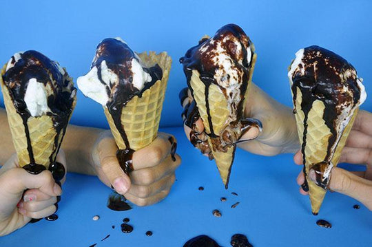 Chocolate Dripped Ice-cream Cones