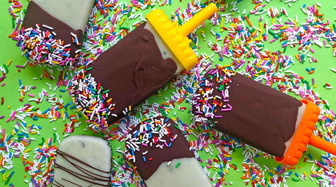 Chocolate Dipped Mint Popsicles