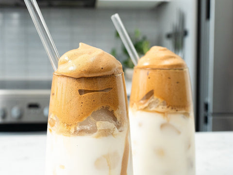 Vegan Salted Caramel Dalgona Coffee
