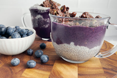 Chocolate Granola Topped Chia Seed Pudding