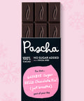 Pascha Chocolate 100% Cacao with No Sugar Added Dark Chocolate Bar with half of the bare chocolate bar coming out of the top