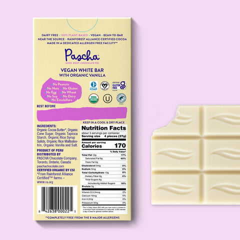 Organic Vegan White Bar