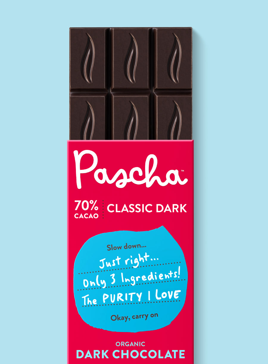 70% Cacao Organic Vegan Dark Chocolate Bar (2.8 oz)