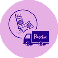 Icon of Pascha Chocolate bar and chips bag being transported in a Pascha truck