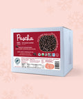 100% Dark Chocolate Chip Bulk Box on  light red background