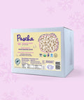 White Vegan Organic Baking Chips Bulk Box on a pink background 