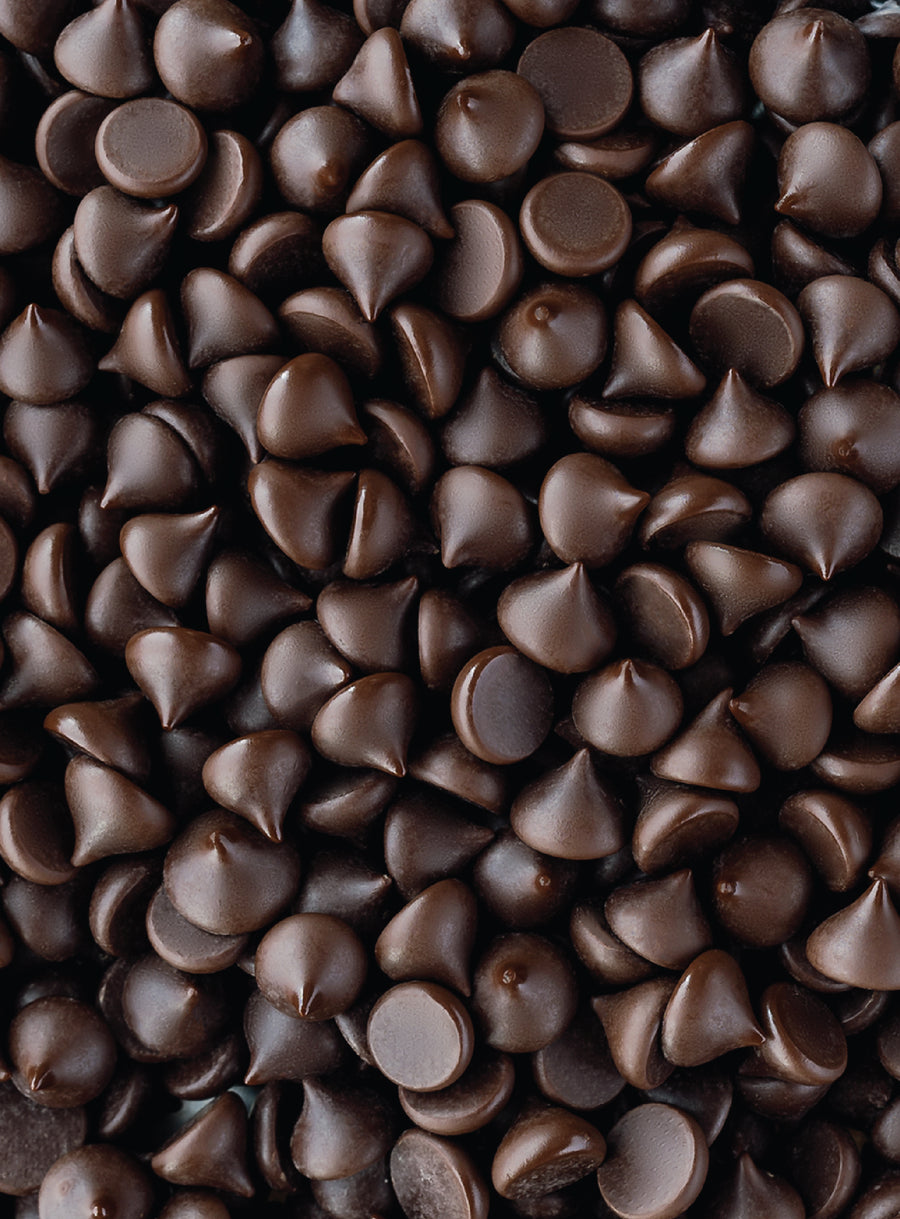 Pile of dark chocolate chips