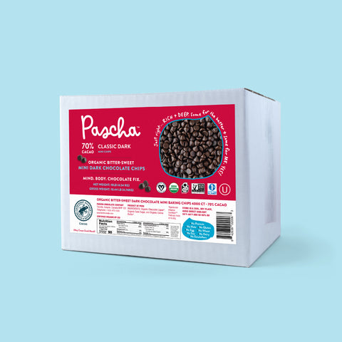 Image of the 70% Classic Dark Organic Mini Dark Chocolate Chips Bulk Box