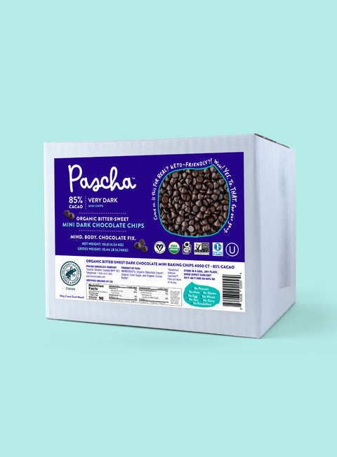 85% Bulk Chocolate Chip box on a teal background