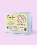 White Vegan Organic Baking Chips Bulk Box on a pink background 