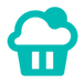 teal illustrated cupcake