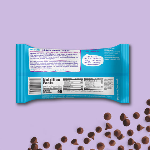 The back of the Pascha Chocolate No Milk Chocolate Chip Bag