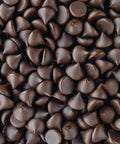 Shot of many bare dark chocolate chips close up