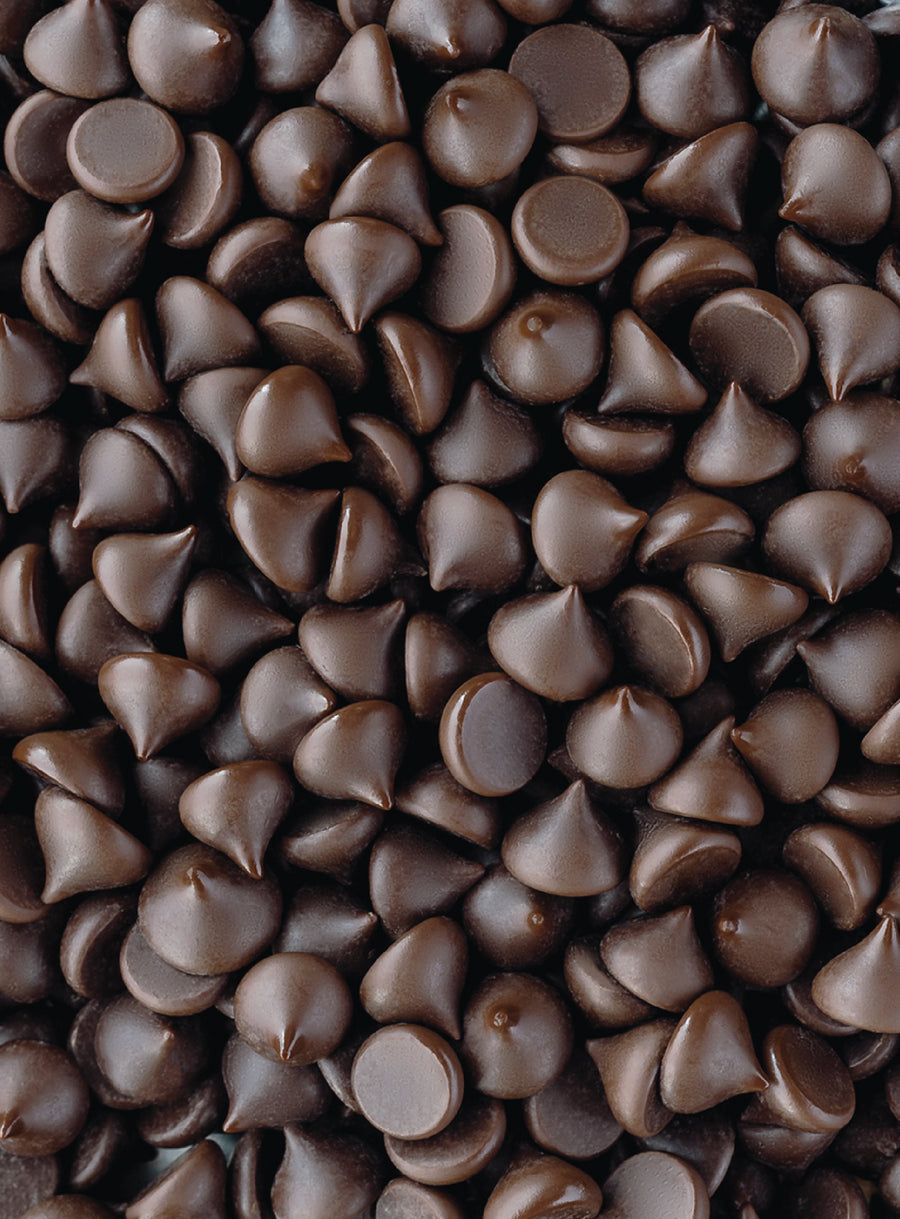 Pile of dark chocolate chips