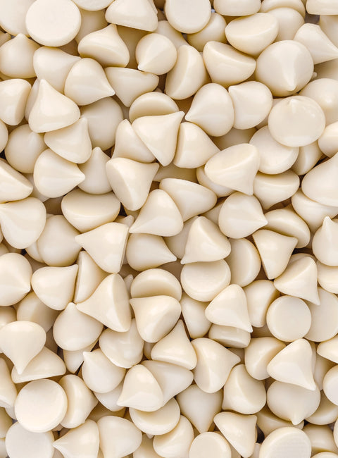 Pile of vegan white baking chips