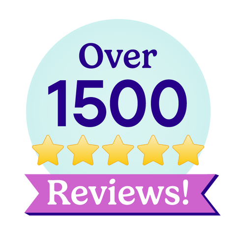 Over 1500 Five Star Reviews symbol.