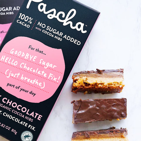 Pascha's 100% Cacao Chocolate Bar with Cocoa Nibs Sugar