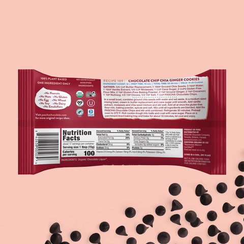 100% Cacao Organic Vegan Unsweetened Dark Chocolate Chips (8.8 oz) (SINGLE BAG)