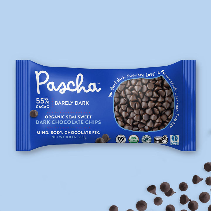 55% Cacao Organic Vegan Semi-Sweet Dark Chocolate Chips