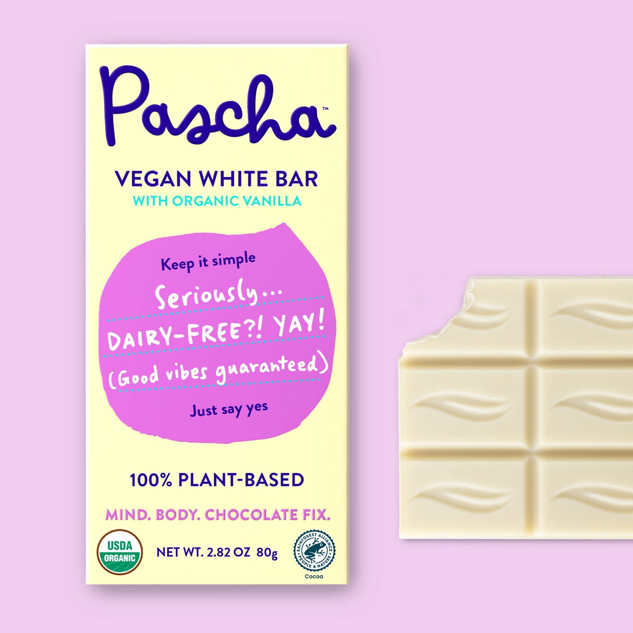 Organic Vegan White Bar -Dairy-Free, Rice-Based. - Pascha Chocolate Co